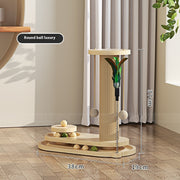 Rotating Solid Wood Cat Scratching Post and Play Station