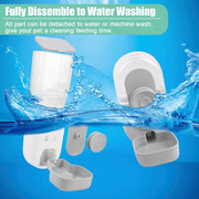 Hanging Gravity-Feed Automatic Pet Food and Water Dispenser for Cages