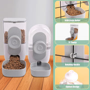 Hanging Gravity-Feed Automatic Pet Food and Water Dispenser for Cages