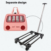 Pet Trolley Luggage Portable Foldable Can Hold Two Cats
