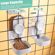 Hanging Gravity-Feed Automatic Pet Food and Water Dispenser for Cages