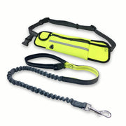 Adjustable Hands-Free Dog Running Leash with Reflective Waist Bag and Shock Absorbing Bungee