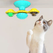 Interactive Cat Windmill Toy with Scratching Function and Luminous Balls