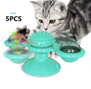 Interactive Cat Windmill Toy with Scratching Function and Luminous Balls
