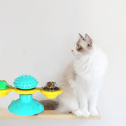 Interactive Cat Windmill Toy with Scratching Function and Luminous Balls
