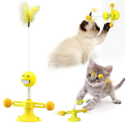 Interactive Cat Windmill Toy with Scratching Function and Luminous Balls