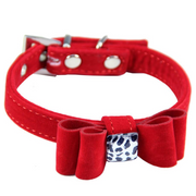 Flannelette Dog Collar with Stylish Bow Tie