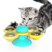 Interactive Cat Windmill Toy with Scratching Function and Luminous Balls
