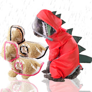 Transparent Dinosaur Raincoat for Dogs - Stylish Four-Legged Waterproof Wear