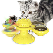 Interactive Cat Windmill Toy with Scratching Function and Luminous Balls