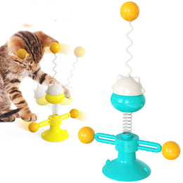 Interactive Spring Turntable Ball Toy for Cats