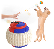 Interactive Retractable Dog Chew Ball with Molar Features for Training and Play