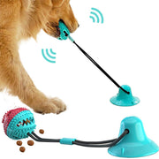 Interactive Suction Cup Dog Tug Ball - Chew Toy for Dental Health and Fun