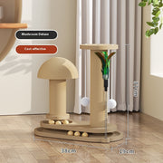 Rotating Solid Wood Cat Scratching Post and Play Station