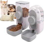 Hanging Gravity-Feed Automatic Pet Food and Water Dispenser for Cages