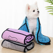 Super Absorbent Microfiber Dog & Cat Bathrobe Towel – Quick-Dry Pet Bath Towel for Dogs & Cats