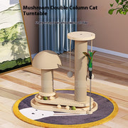 Rotating Solid Wood Cat Scratching Post and Play Station