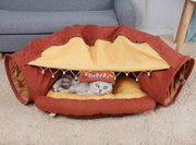 Interactive Cat Play Tunnel with Collapsible Design and Sleeping Mat