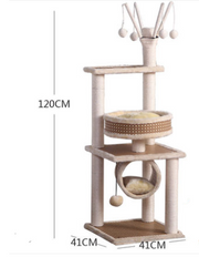 Natural Wooden Cat Litter Tree