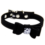 Flannelette Dog Collar with Stylish Bow Tie