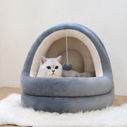 Cozy Velvet Cat and Small Dog Sofa Bed with Removable Mattress
