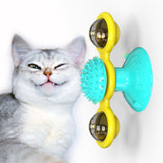 Interactive Cat Windmill Toy with Scratching Function and Luminous Balls