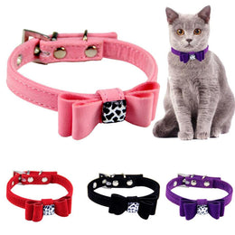 Flannelette Dog Collar with Stylish Bow Tie