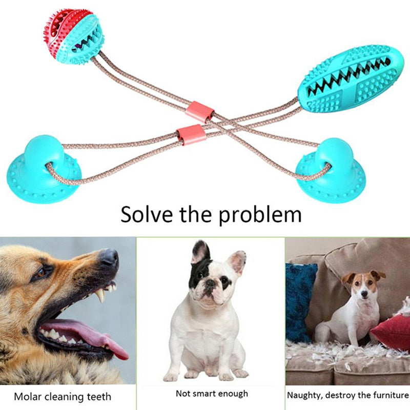 Multifunction Pet Molar Bite Toy Interactive Fun Pet Leakage Food Toys With Suction Cup Pets Ball Toy Pet Toys Dog Toys Rubber