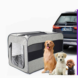 Portable Pet Travel Carrier with Secure Locking Zippers