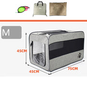 Portable Pet Travel Carrier with Secure Locking Zippers